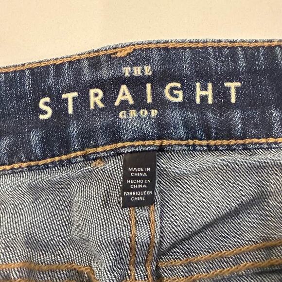 White House Black Market TheStraight Crop Embellished Denim Jeans Womens 0P Blue - Picture 4 of 10